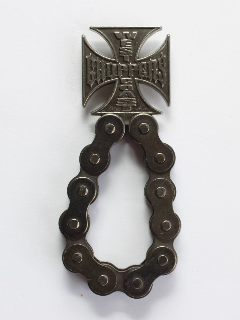 West Coast Choppers Iron Cross Bottle Opener Motorcycle Chain Link 4 inch